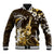 Hawaii Ukulele Baseball Jacket Polynesian Pattern Mix Hibiscus Gold Version LT05