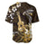 Hawaii Ukulele Baseball Jersey Polynesian Pattern Mix Hibiscus Gold Version LT05