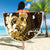 Hawaii Ukulele Beach Blanket Polynesian Pattern Mix Hibiscus Gold Version