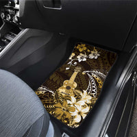 Hawaii Ukulele Car Mats Polynesian Pattern Mix Hibiscus Gold Version