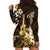 Hawaii Ukulele Hoodie Dress Polynesian Pattern Mix Hibiscus Gold Version LT05