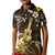 Hawaii Ukulele Kid Polo Shirt Polynesian Pattern Mix Hibiscus Gold Version LT05