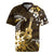 Hawaii Ukulele Rugby Jersey Polynesian Pattern Mix Hibiscus Gold Version LT05