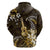 Hawaii Ukulele Zip Hoodie Polynesian Pattern Mix Hibiscus Gold Version LT05