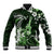 Hawaii Ukulele Baseball Jacket Polynesian Pattern Mix Hibiscus Green Version LT05