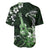 Hawaii Ukulele Baseball Jersey Polynesian Pattern Mix Hibiscus Green Version LT05