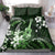 Hawaii Ukulele Bedding Set Polynesian Pattern Mix Hibiscus Green Version