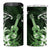 Hawaii Ukulele 4 in 1 Can Cooler Tumbler Polynesian Pattern Mix Hibiscus Green Version