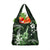 Hawaii Ukulele Grocery Bag Polynesian Pattern Mix Hibiscus Green Version