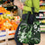 Hawaii Ukulele Grocery Bag Polynesian Pattern Mix Hibiscus Green Version