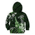 Hawaii Ukulele Kid Hoodie Polynesian Pattern Mix Hibiscus Green Version LT05