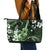 Hawaii Ukulele Leather Tote Bag Polynesian Pattern Mix Hibiscus Green Version