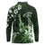 Hawaii Ukulele Long Sleeve Polo Shirt Polynesian Pattern Mix Hibiscus Green Version LT05