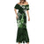 Hawaii Ukulele Mermaid Dress Polynesian Pattern Mix Hibiscus Green Version LT05