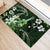 Hawaii Ukulele Rubber Doormat Polynesian Pattern Mix Hibiscus Green Version