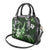 Hawaii Ukulele Shoulder Handbag Polynesian Pattern Mix Hibiscus Green Version