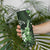 Hawaii Ukulele Skinny Tumbler Polynesian Pattern Mix Hibiscus Green Version