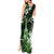 Hawaii Ukulele Tank Maxi Dress Polynesian Pattern Mix Hibiscus Green Version LT05