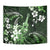 Hawaii Ukulele Tapestry Polynesian Pattern Mix Hibiscus Green Version