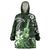 Hawaii Ukulele Wearable Blanket Hoodie Polynesian Pattern Mix Hibiscus Green Version LT05