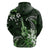 Hawaii Ukulele Zip Hoodie Polynesian Pattern Mix Hibiscus Green Version LT05