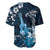 Hawaii Ukulele Baseball Jersey Polynesian Pattern Mix Hibiscus Blue Version LT05