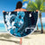 Hawaii Ukulele Beach Blanket Polynesian Pattern Mix Hibiscus Blue Version