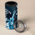 Hawaii Ukulele 4 in 1 Can Cooler Tumbler Polynesian Pattern Mix Hibiscus Blue Version