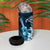 Hawaii Ukulele 4 in 1 Can Cooler Tumbler Polynesian Pattern Mix Hibiscus Blue Version