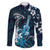 Hawaii Ukulele Family Matching Mermaid Dress and Hawaiian Shirt Polynesian Pattern Mix Hibiscus Blue Version LT05