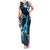 Hawaii Ukulele Family Matching Tank Maxi Dress and Hawaiian Shirt Polynesian Pattern Mix Hibiscus Blue Version LT05