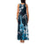 Hawaii Ukulele Family Matching Tank Maxi Dress and Hawaiian Shirt Polynesian Pattern Mix Hibiscus Blue Version LT05