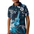 Hawaii Ukulele Kid Polo Shirt Polynesian Pattern Mix Hibiscus Blue Version LT05