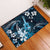 Hawaii Ukulele Rubber Doormat Polynesian Pattern Mix Hibiscus Blue Version