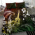 Hawaii Ukulele Bedding Set Polynesian Pattern Mix Hibiscus Reggae Version