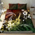 Hawaii Ukulele Bedding Set Polynesian Pattern Mix Hibiscus Reggae Version