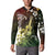 Hawaii Ukulele Button Sweatshirt Polynesian Pattern Mix Hibiscus Reggae Version LT05