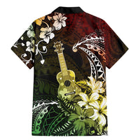 Hawaii Ukulele Family Matching Mermaid Dress and Hawaiian Shirt Polynesian Pattern Mix Hibiscus Reggae Version LT05