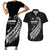 Custom New Zealand Marathon Couples Matching Short Sleeve Bodycon Dress and Hawaiian Shirt Maori Style