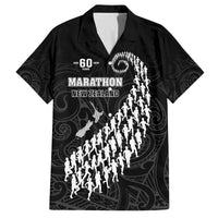 Custom New Zealand Marathon Family Matching Long Sleeve Bodycon Dress and Hawaiian Shirt Maori Style LT05 Dad's Shirt - Short Sleeve Black - Polynesian Pride