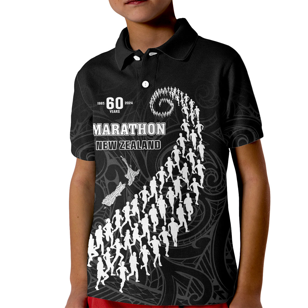 Custom New Zealand Marathon Kid Polo Shirt Maori Style