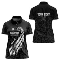 Custom New Zealand Marathon Women Polo Shirt Maori Style