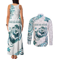 New Zealand Aotearoa Hari Ra Mama Couples Matching Tank Maxi Dress and Long Sleeve Button Shirt A Mother's Love Is Like No Otter LT05 - Polynesian Pride