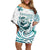 New Zealand Aotearoa Hari Ra Mama Family Matching Off Shoulder Short Dress and Hawaiian Shirt A Mother's Love Is Like No Otter