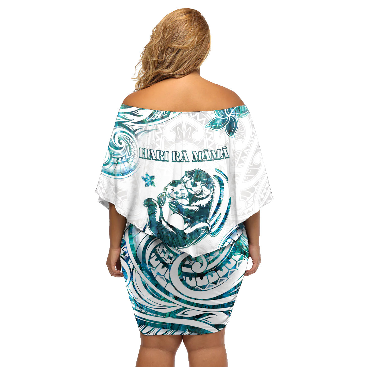 New Zealand Aotearoa Hari Ra Mama Family Matching Off Shoulder Short Dress and Hawaiian Shirt A Mother's Love Is Like No Otter