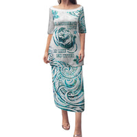 New Zealand Aotearoa Hari Ra Mama Family Matching Puletasi and Hawaiian Shirt A Mother's Love Is Like No Otter LT05 Mom's Dress White - Polynesian Pride