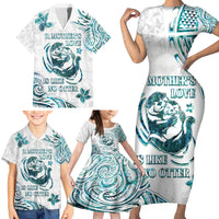 New Zealand Aotearoa Hari Ra Mama Family Matching Short Sleeve Bodycon Dress and Hawaiian Shirt A Mother's Love Is Like No Otter LT05 - Polynesian Pride