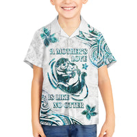 New Zealand Aotearoa Hari Ra Mama Family Matching Short Sleeve Bodycon Dress and Hawaiian Shirt A Mother's Love Is Like No Otter LT05 Son's Shirt White - Polynesian Pride