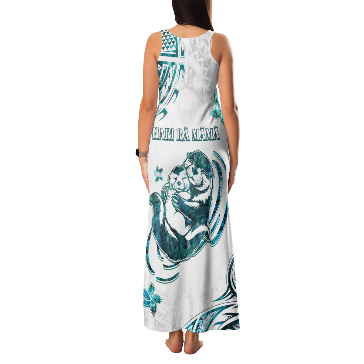 New Zealand Aotearoa Hari Ra Mama Family Matching Tank Maxi Dress and Hawaiian Shirt A Mother's Love Is Like No Otter
