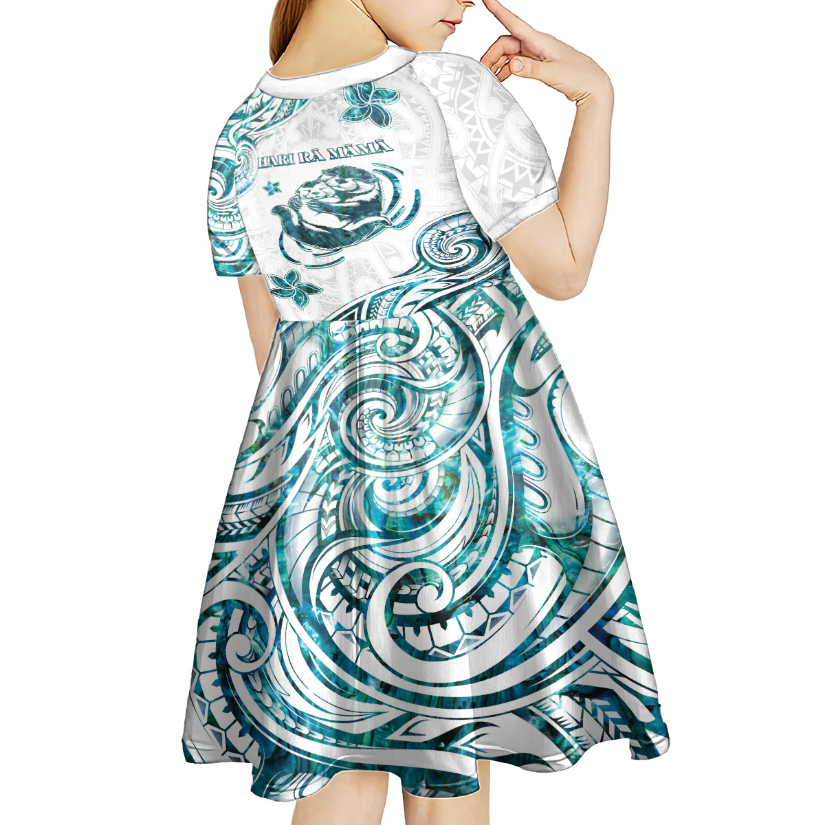 New Zealand Aotearoa Hari Ra Mama Kid Short Sleeve Dress A Mother's Love Is Like No Otter LT05 - Polynesian Pride